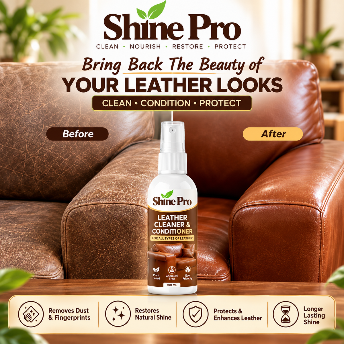 Shine Pro Leather Cleaner & Conditioner | Buy 1 Get 1 Free