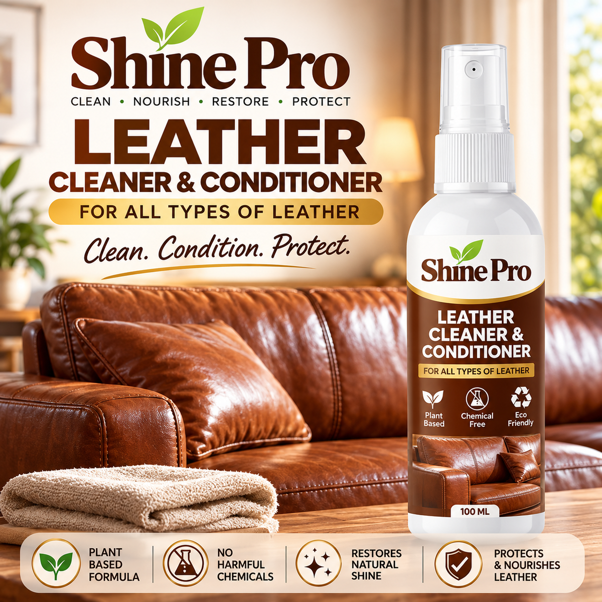 Shine Pro Leather Cleaner & Conditioner | Buy 1 Get 1 Free